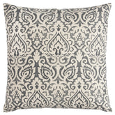 Gray White Distressed Damask Throw Pillow